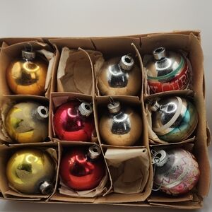 Vintage Christmas Ornament Set Shiny Brite